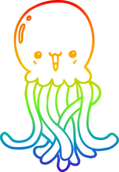 gökkuşağı gradyan çizgi çizimi Bir insan tarafından çizilmiş denizanası çizgi