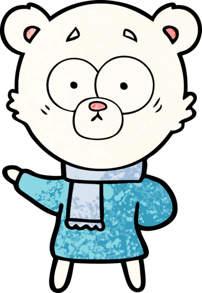 Bir insan tarafından çizilmiş kutup ayısı karikatürü