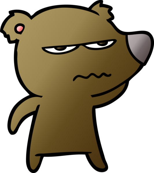 Bir insan tarafından çizilmiş kızgın ayı çizgi filmi.