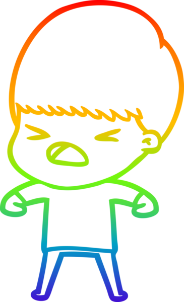 gökkuşağı gradyan çizgi çizimi bir insan tarafından çizilmiş stresli bir adam