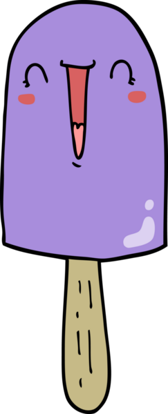 Bir insan tarafından çizilmiş mutlu buz lolipopu.