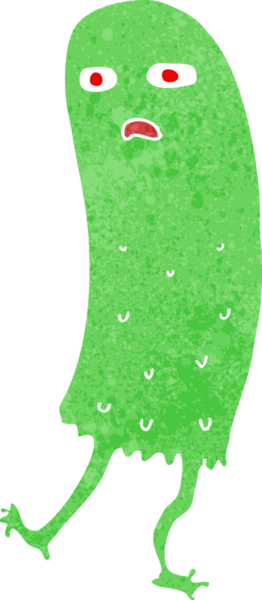 Bir insan tarafından çizilmiş komik bir hayalet.