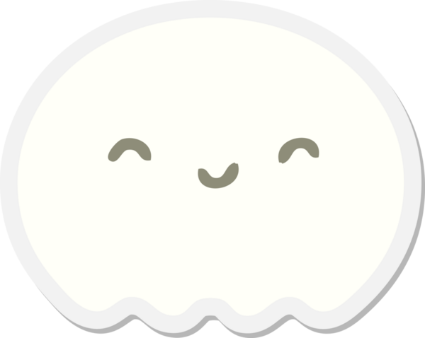 Bir insan tarafından çizilmiş şirin hayalet çıkartması.