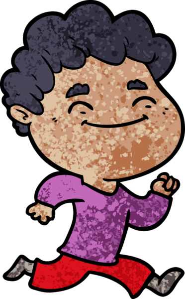 Bir insan tarafından çizilmiş çizgi film dostu bir adam.