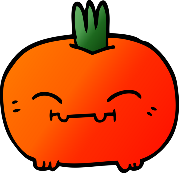 Bir insan tarafından çizilmiş mutlu kök sebze karalaması.