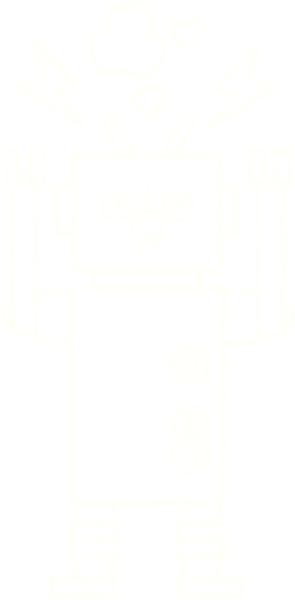 Bir insan tarafından çizilen robot tebeşiri.