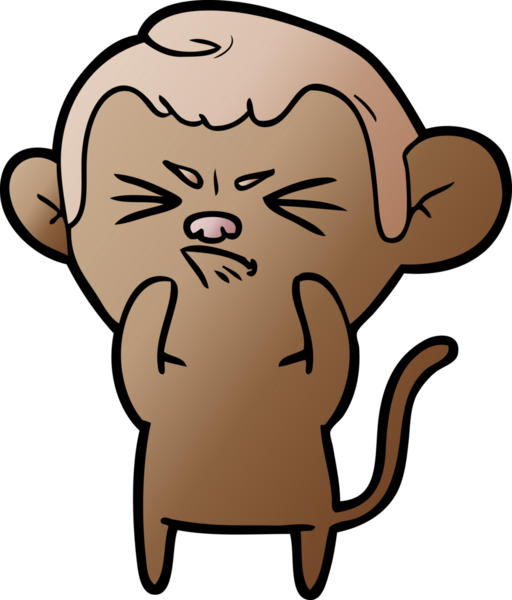 Bir insan tarafından çizilmiş sinir bozucu bir maymun.