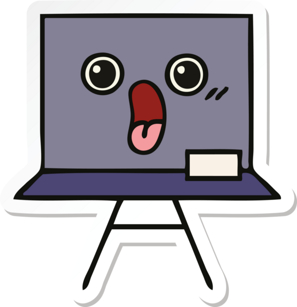 Bir insan tarafından çizilmiş şirin bir karikatür çıkartması.