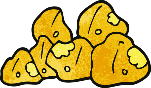 Bir insan tarafından çizilmiş altın kümeleri.