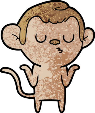 Bir insan tarafından çizilmiş çizgi maymun.