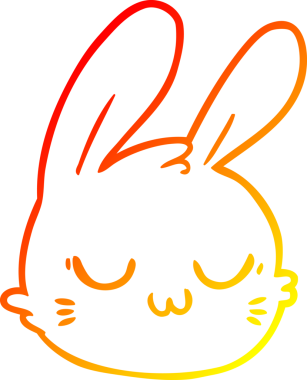 Bir insan tarafından çizilmiş bir tavşan suratının sıcak çizgi çizimi