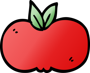 Bir insan tarafından çizilmiş elma karalaması.