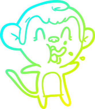 Bir insan tarafından çizilmiş çılgın bir çizgi film maymunu çizimi