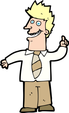 Bir insan tarafından çizilmiş iyi bir fikri olan çizgi film adamı.