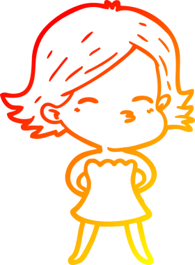 Bir insan tarafından çizilmiş bir karikatür kadın çizimi