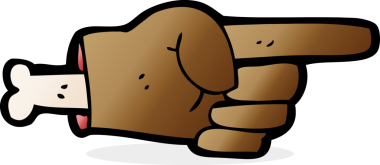 Bir insan tarafından çizilmiş kesik el sembolünü gösteren çizgi film.