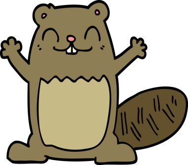 bir insan tarafından çizilmiş karikatür kunduzu