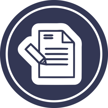 Bir insan tarafından çizilmiş belge dairesel simgesi