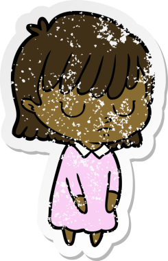 Bir insan tarafından çizilmiş karikatür bir kadının sıkıntılı çıkartması.