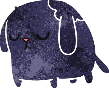 Bir insan tarafından çizilmiş sevimli üzgün kawaii köpeğinin serbest çizimi.