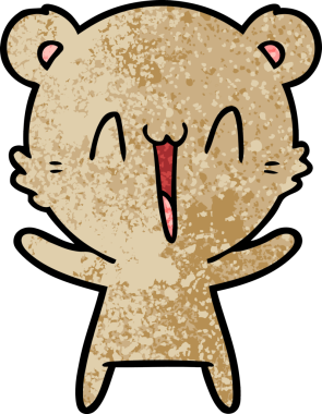 Bir insan tarafından çizilmiş mutlu ayı karikatürü