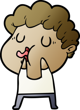 Bir insan tarafından çizilmiş bir karikatür adam.