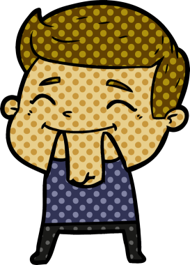 Bir insan tarafından çizilmiş mutlu çizgi film adamı.