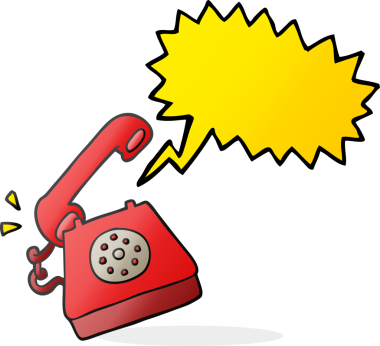 Bir insan tarafından çizilmiş serbest konuşma balonu karikatürü telefon çalıyor.