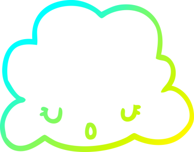 Bir insan tarafından çizilmiş soğuk bir çizgi film bulutunun çizimi.