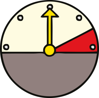 Bir insan tarafından çizilmiş sevimli bir hız göstergesi karikatürü