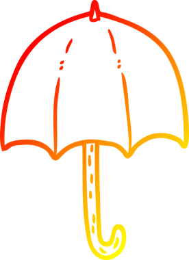 Bir insan tarafından çizilmiş açık şemsiyenin sıcak gradyan çizimi