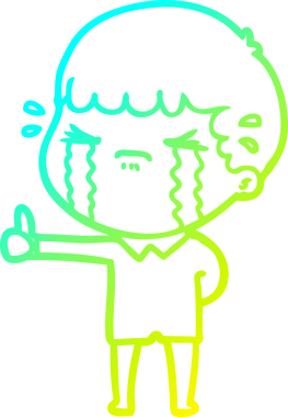 Bir insan tarafından çizilmiş ağlayan bir çizgi film karakteri çizimi.