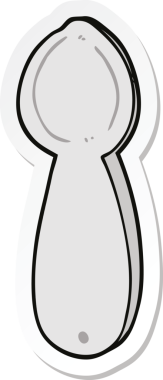 Bir insan tarafından çizilmiş karikatür kaşığının çıkartması.