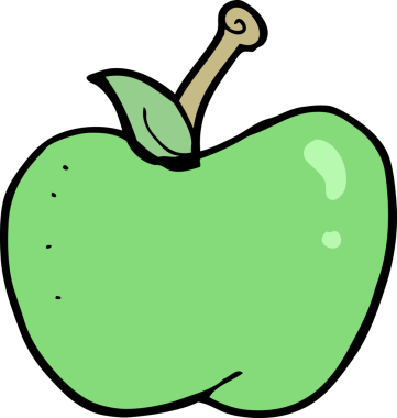 bir insan tarafından çizilmiş elma karikatürü