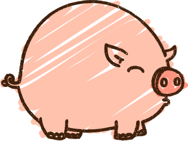 Bir insan tarafından çizilmiş Şişko Domuz Tebeşiri