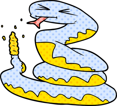 Bir insan tarafından çizilmiş çıngıraklı yılan.