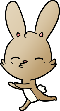 Bir insan tarafından çizilmiş meraklı tavşan çizgi filmi.