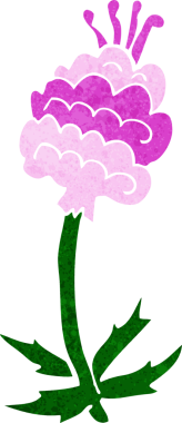 Bir insan tarafından çizilmiş karikatür çiçeği