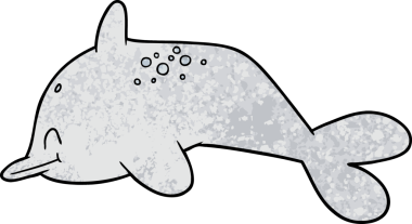 bir insan tarafından çizilmiş karikatür yunusu