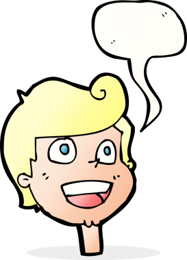 bir insan tarafından çizilmiş konuşma baloncuklu mutlu bir yüz.