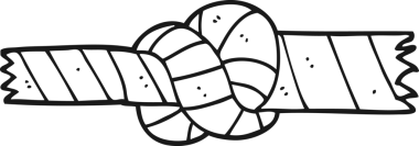 bir insan tarafından çizilmiş düğümlü bir ip.