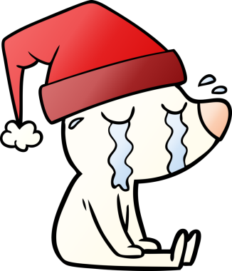 Bir insan tarafından çizilmiş ağlayan kutup ayısı çizgi filmi.