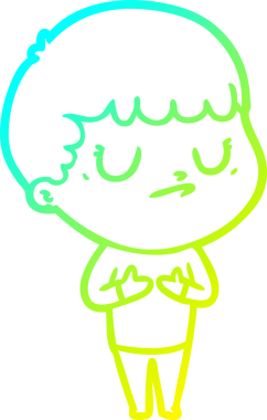 Bir insan tarafından çizilmiş soğuk gradyan çizgi film karakteri.