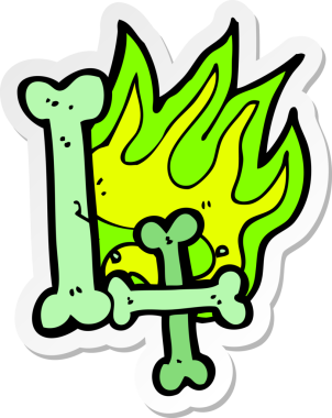 Bir insan tarafından çizilmiş cadılar bayramı kemik numarasının çıkartması.