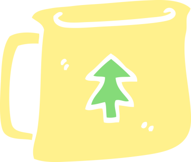 Bir insan tarafından çizilmiş düz renk çizim teneke kutusu