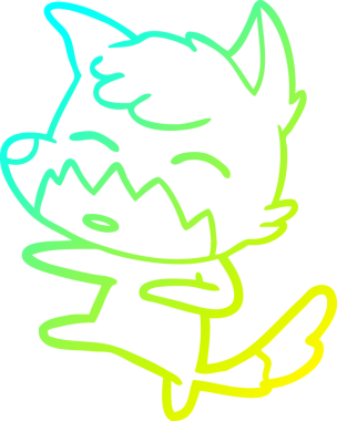 Bir insan tarafından çizilmiş bir tilki çizgi çizimi.