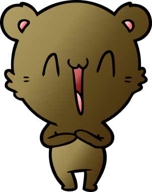 Bir insan tarafından çizilmiş mutlu ayı karikatürü