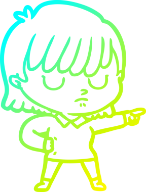 Bir insan tarafından çizilmiş bir karikatür kadın çizimi.