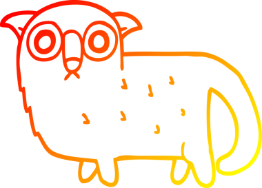 Bir insan tarafından çizilmiş komik çizgi bir kedinin sıcak çizgi çizimi