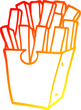 Bir insan tarafından çizilmiş bir çizgi filmin sıcak gradyan çizimi